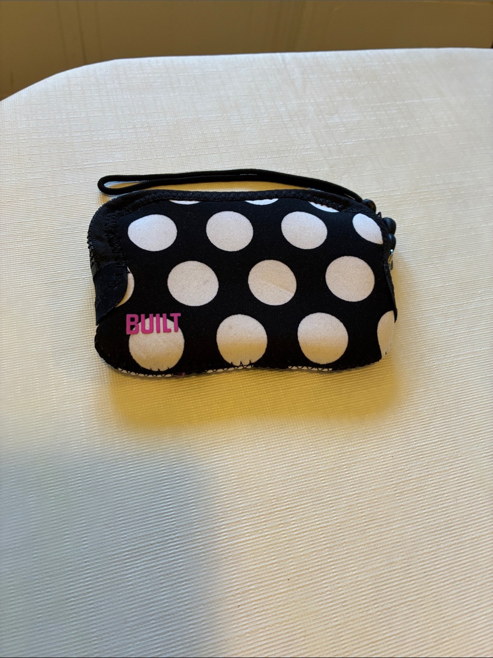 Built Polka Dot Neoprene Electronics Pouch - Black & White